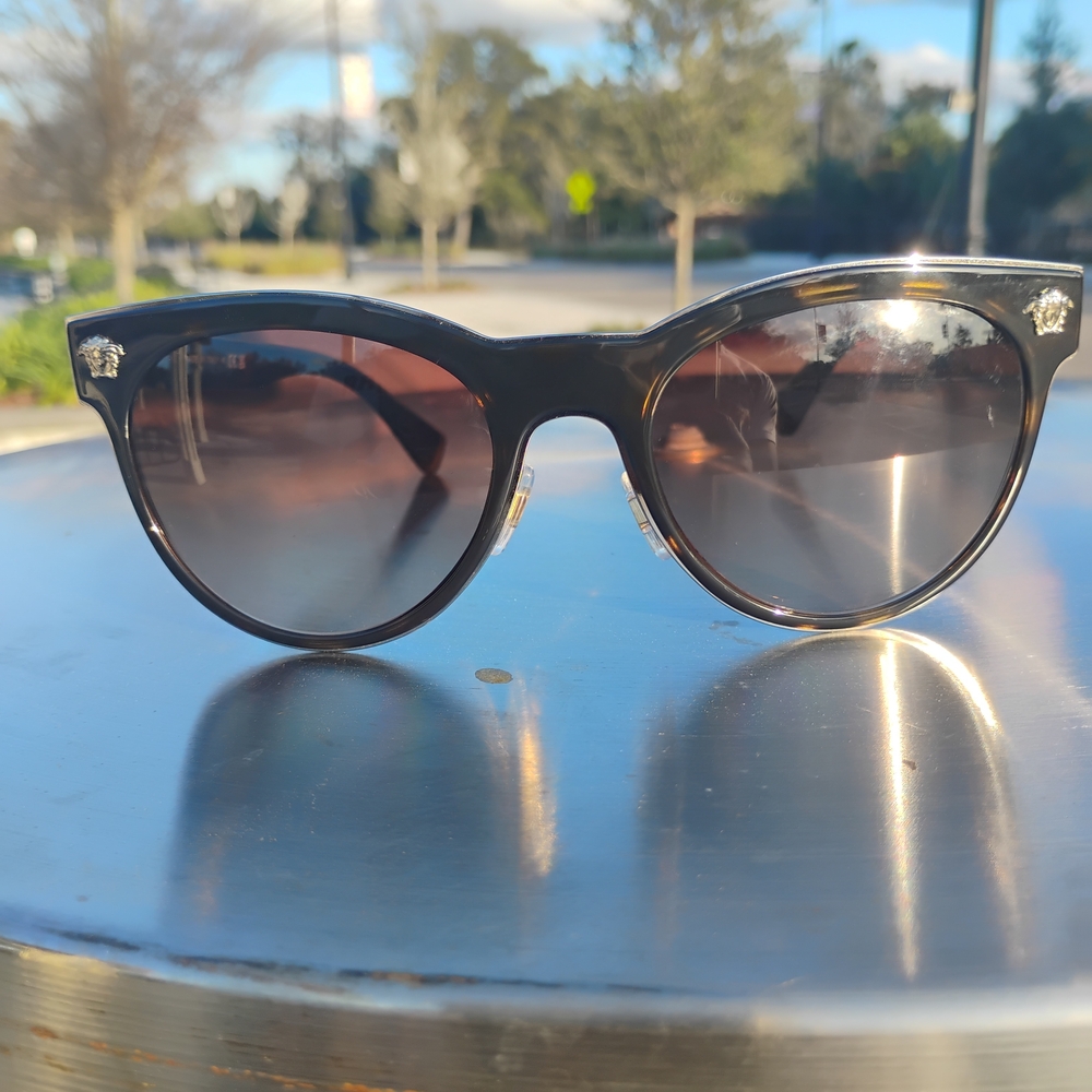 VERSACE DARK BROWN TORTOISE SHELL WOMEN'S SUNGLASSES